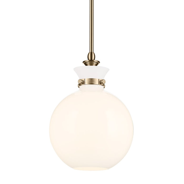 Kichler Laria 10.25" 1 Light Pendant, Champagne Bronze/Opal Glass