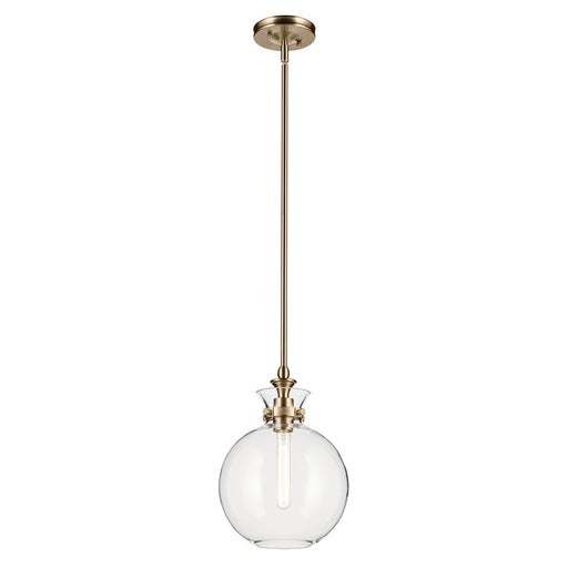 Kichler Laria 10.25" 1 Light Pendant, Champagne Bronze/Clear Glass - 52778CPZCLR