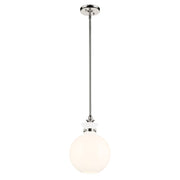 Kichler Laria 10.25" 1 Light Pendant, Polished Nickel/Opal Glass - 52778PN