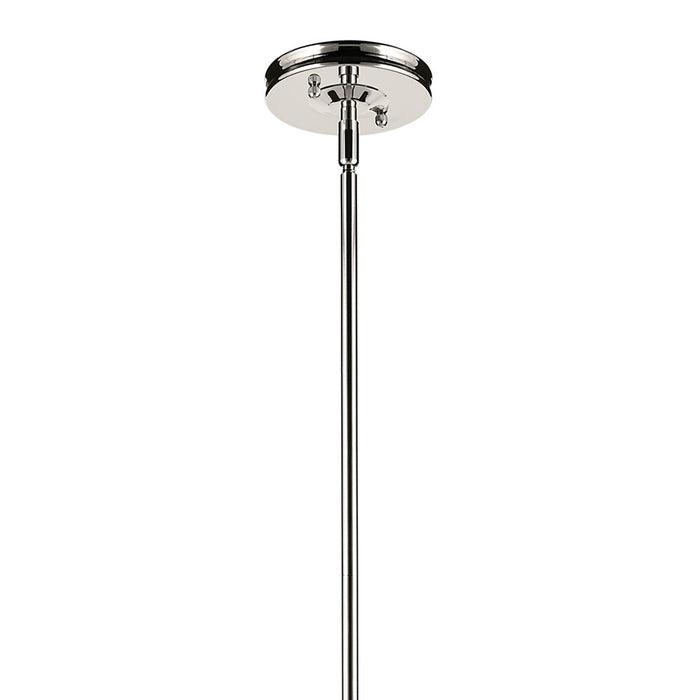 Kichler Laria 10.25" 1 Light Pendant, Polished Nickel/Opal Glass