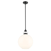 Kichler Laria 15" 1 Light Pendant, Black/Opal Glass - 52779BK