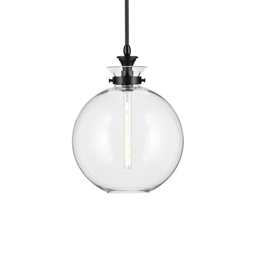 Kichler Laria 15" 1 Light Pendant, Black/Clear Glass
