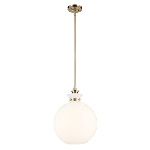 Kichler Laria 15" 1 Light Pendant, Champagne Bronze/Opal Glass - 52779CPZ