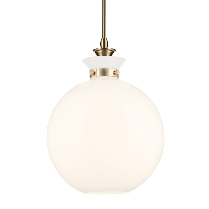 Kichler Laria 15" 1 Light Pendant, Champagne Bronze/Opal Glass