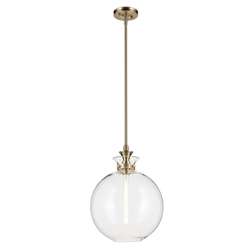 Kichler Laria 15" 1 Light Pendant, Champagne Bronze/Clear Glass - 52779CPZCLR