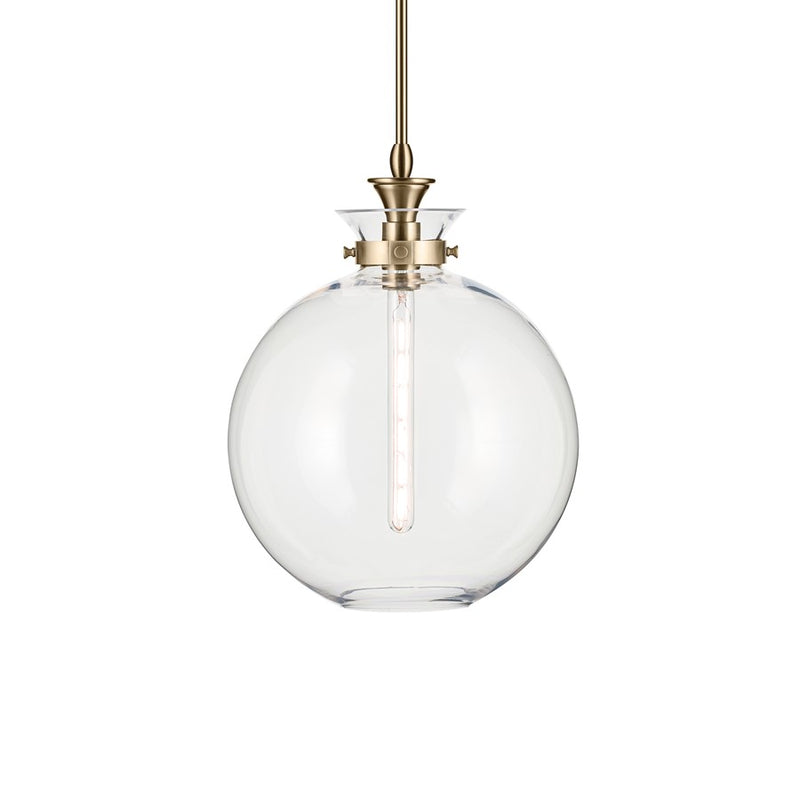 Kichler Laria 15" 1 Light Pendant, Champagne Bronze/Clear Glass