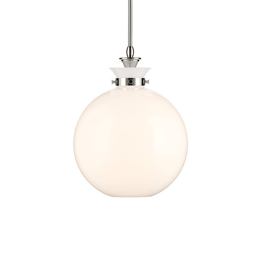 Kichler Laria 15" 1 Light Pendant, Polished Nickel/Opal Glass