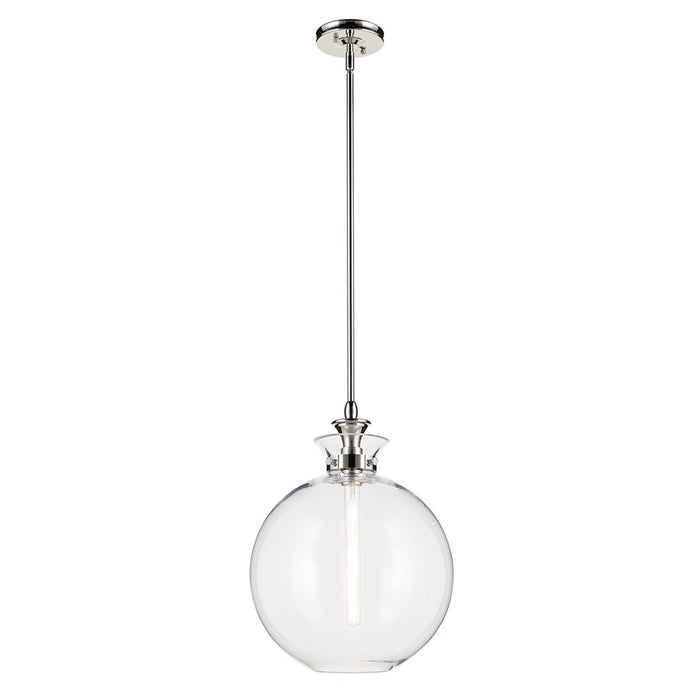 Kichler Laria 15" 1 Light Pendant, Polished Nickel/Clear Glass - 52779PNCLR