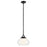 Kichler Nella 12" 1 Light Pendant, Black/Clear Outer/Opal Interior - 52782BK