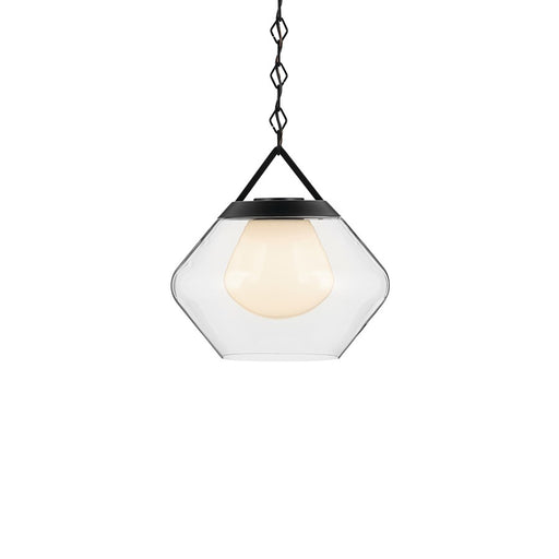 Kichler Nella 16" 1 Light Pendant, Black/Clear Outer/Opal Interior
