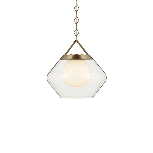 Kichler Nella 16" 1 Light Pendant, Bronze/Clear Outer/Opal Interior
