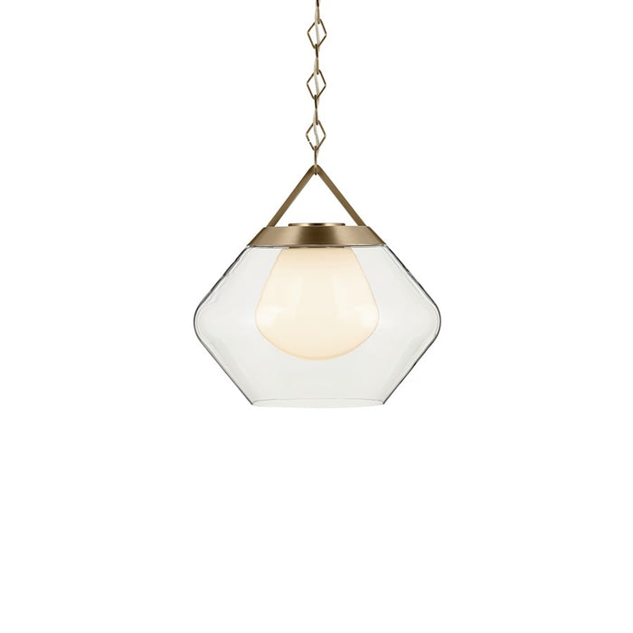 Kichler Nella 16" 1 Light Pendant, Bronze/Clear Outer/Opal Interior