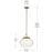 Kichler Nella 16" 1 Light Pendant, Bronze/Clear Outer/Opal Interior