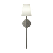 Kichler Kleine 6in 1-Light Wall Sconce | Traditional Brushed Nickel and White Linen | Bedroom & Hallway | 6 x 14 x 8 in | Model 52808NI