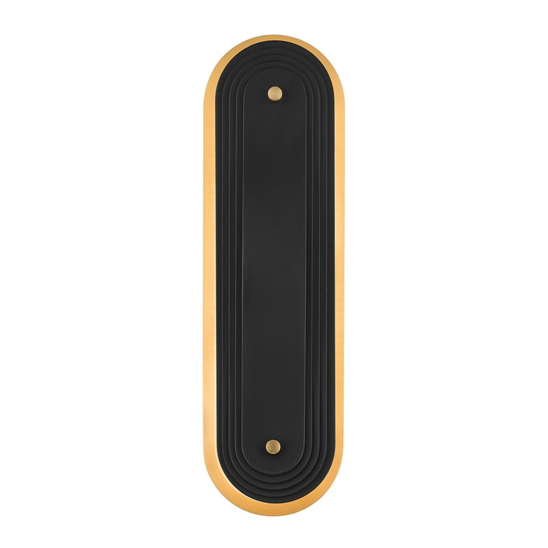 Kichler Tauri 17in 1-Light LED Wall Sconce | Modern Lacquered Brass and Steel | Hallway & Living Room Accent | Model 52810LBRLED