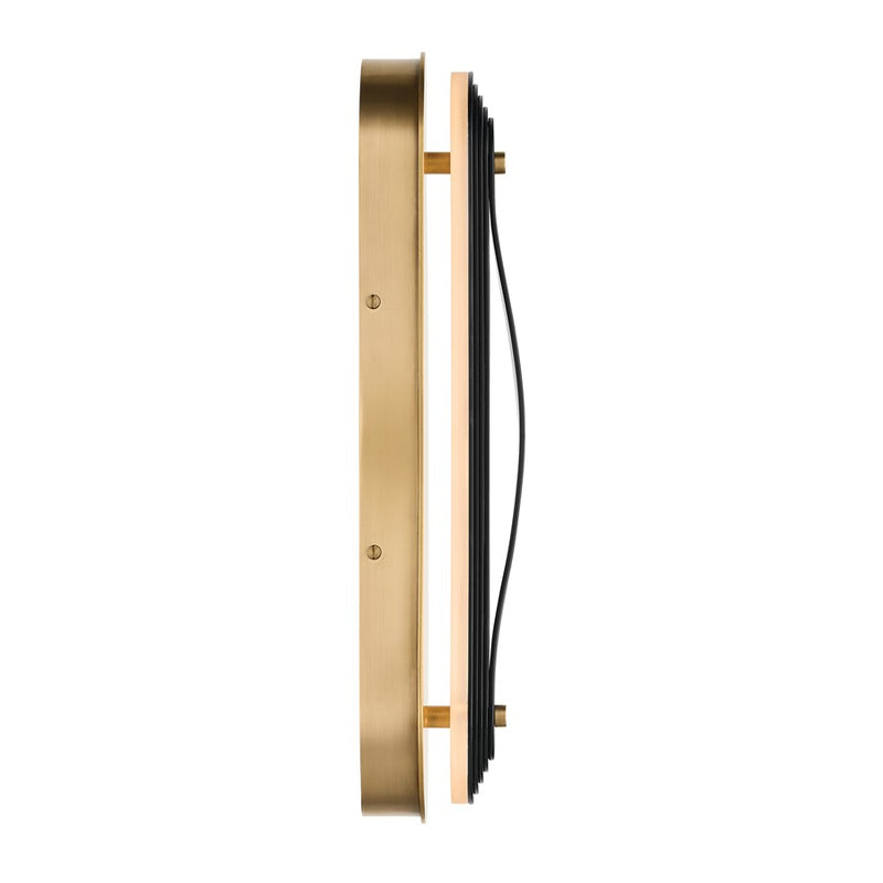 Kichler Tauri 17in 1-Light LED Wall Sconce | Modern Lacquered Brass and Steel | Hallway & Living Room Accent | Model 52810LBRLED