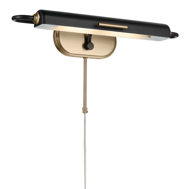 Kichler Caillier 23in 2-Light Picture Light | Traditional Black Steel | Art & Hallway Accent | 23.25 x 4.75 x 7 in | Model 52818BK