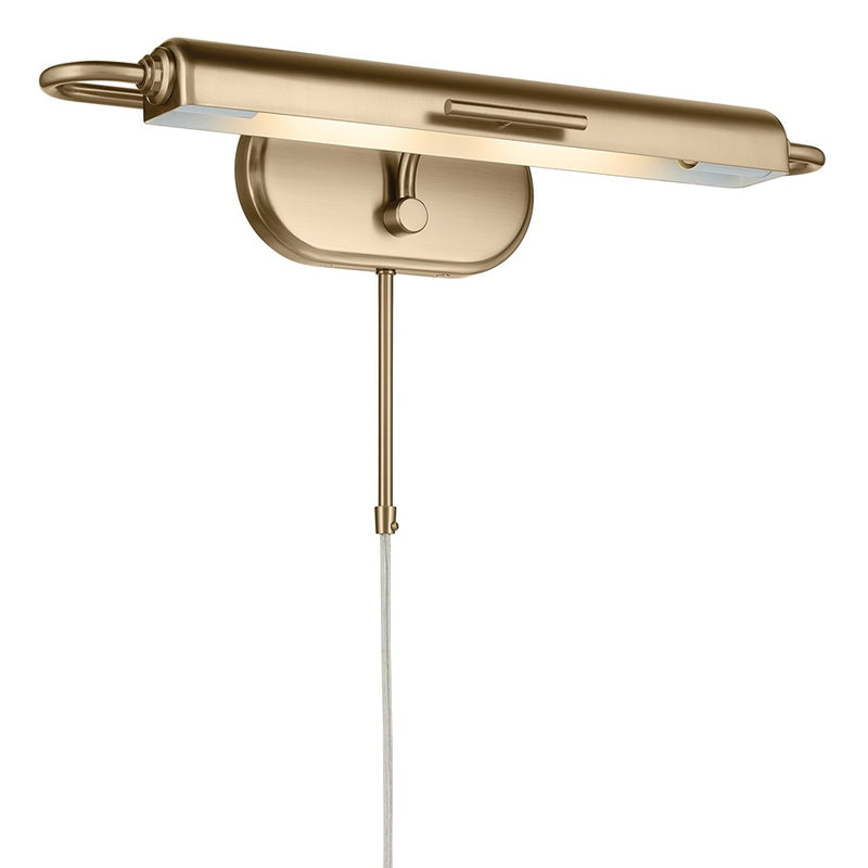 Kichler Caillier 23.25in 2-Light Picture Light | Traditional Champagne Bronze and Metal Shade | Gallery & Library Accent | Model 52818CPZ