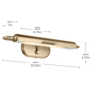 Kichler Caillier 23.25in 2-Light Picture Light | Traditional Champagne Bronze and Metal Shade | Gallery & Library Accent | Model 52818CPZ