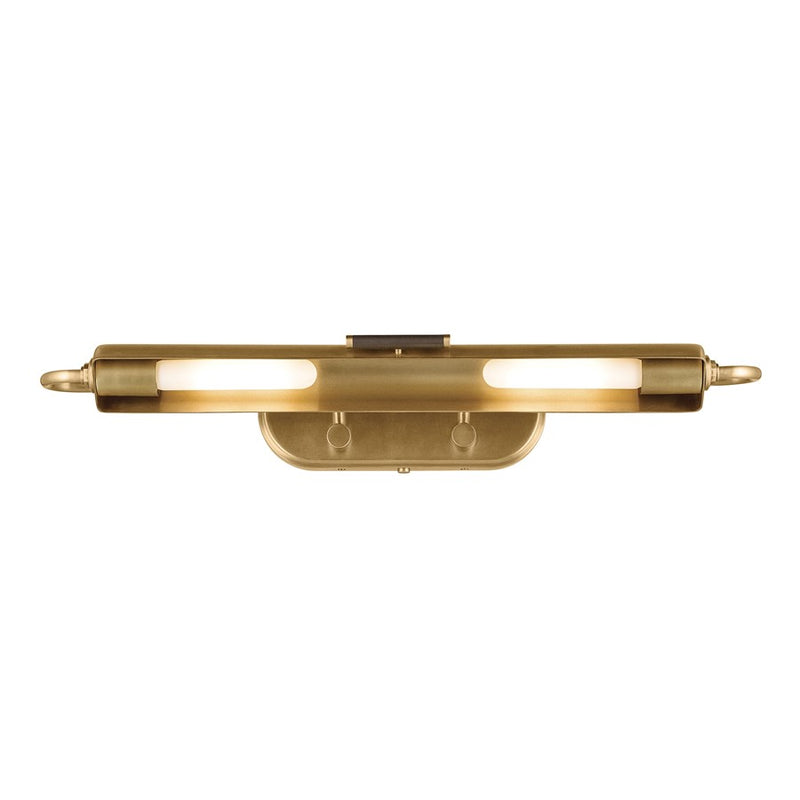 Kichler Caillier 29.25in 2-Light Picture Light | Traditional Lacquered Brass Metal | Artwork & Gallery Hallway | 29.25 x 4.75 x 7 in | Model 52820LBR