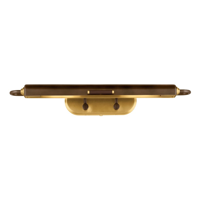 Kichler Caillier 29in 2-Light Picture Light | Traditional Lacquered Bronze Brass | Bedroom & Living Room Art Accent | 29 x 7 x 5 in | Model 52820LBZ