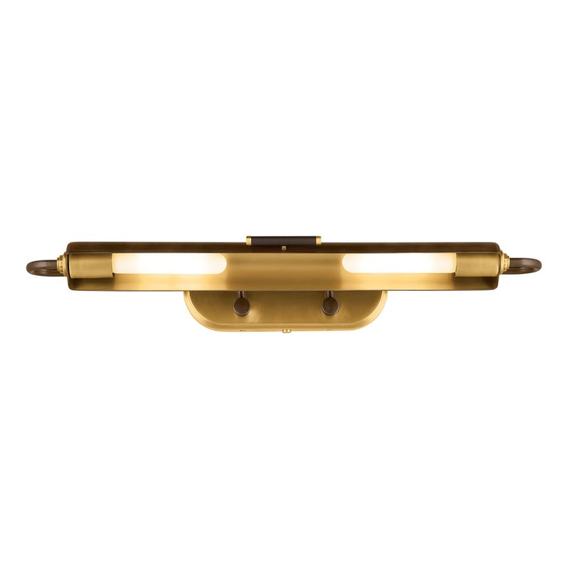 Kichler Caillier 29in 2-Light Picture Light | Traditional Lacquered Bronze Brass | Bedroom & Living Room Art Accent | 29 x 7 x 5 in | Model 52820LBZ