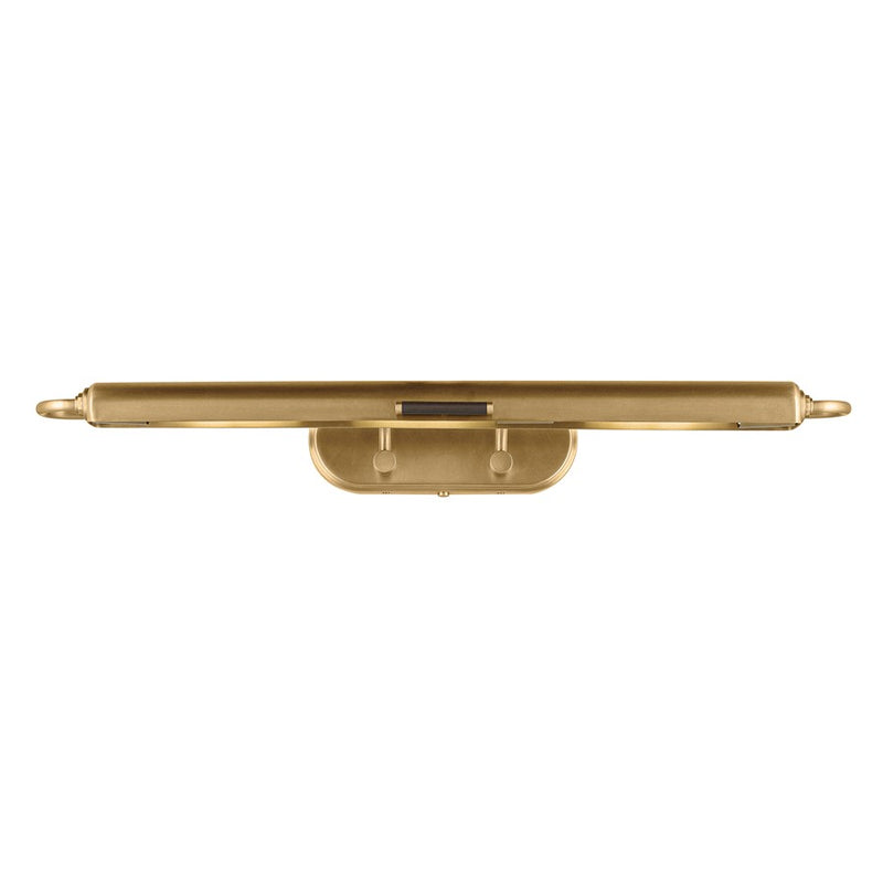 Kichler Caillier 35in 3-Light Picture Light | Traditional Lacquered Brass and Metal Shade | Living Room & Gallery Art Light | Model 52821LBR