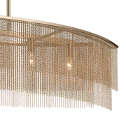 Kichler Khaite 46.5in 5-Light Linear Chandelier | Mid-Century Champagne Bronze | Dining Room & Living Room | 46.5 x 15 x 10.75 in | Model 52825CPZ