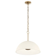 Kichler Mikale 18in 1-Light Pendant | Modern Champagne Bronze Steel and White Ceramic | Kitchen Island & Dining Room | Model 52828CPZLED
