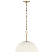 Kichler Mikale 18in 1-Light Pendant | Modern Champagne Bronze Steel and White Ceramic | Kitchen Island & Dining Room | Model 52828CPZLED