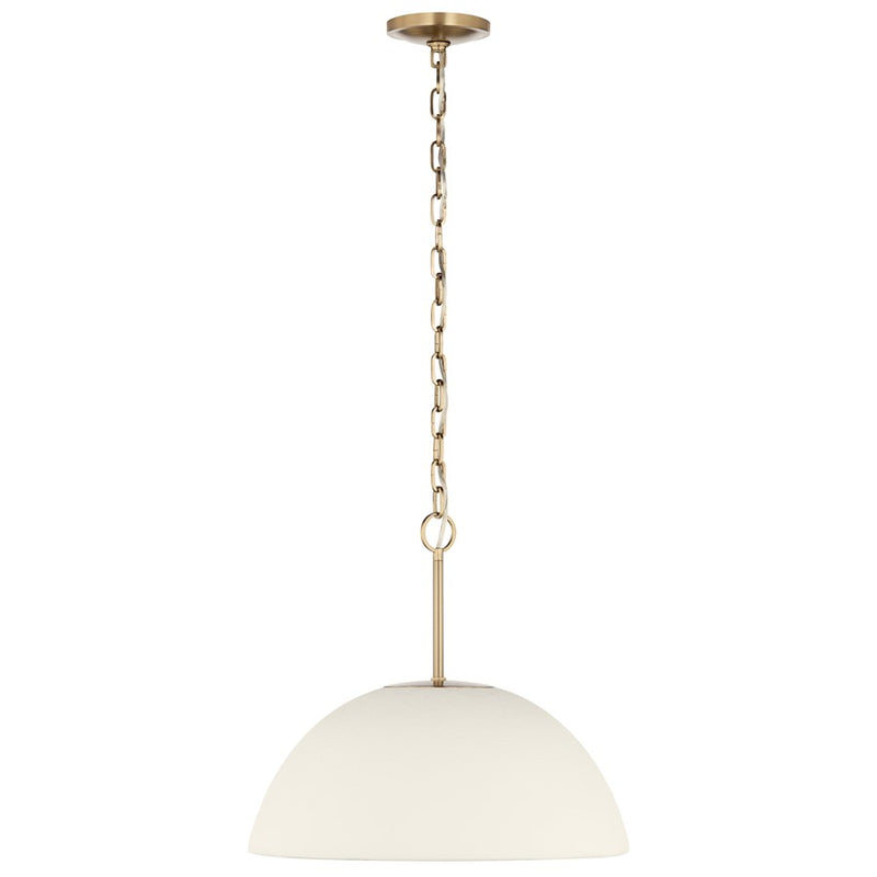 Kichler Mikale 18in 1-Light Pendant | Modern Champagne Bronze Steel and White Ceramic | Kitchen Island & Dining Room | Model 52828CPZLED