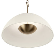 Kichler Mikale 18in 1-Light Pendant | Modern Champagne Bronze Steel and White Ceramic | Kitchen Island & Dining Room | Model 52828CPZLED