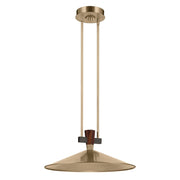 Kichler Tenon 20in 1-Light LED Pendant | Industrial Champagne Bronze and Black Walnut | Kitchen Island & Dining Room | 8.5in H | Model 52832CPZLED