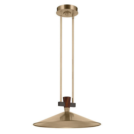 Kichler Tenon 20in 1-Light LED Pendant | Industrial Champagne Bronze and Black Walnut | Kitchen Island & Dining Room | 8.5in H | Model 52832CPZLED