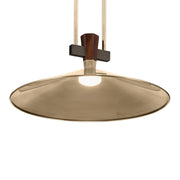 Kichler Tenon 20in 1-Light LED Pendant | Industrial Champagne Bronze and Black Walnut | Kitchen Island & Dining Room | 8.5in H | Model 52832CPZLED