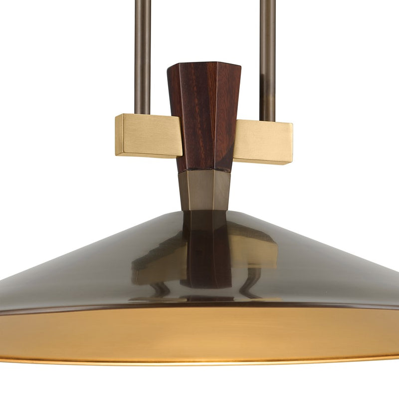 Kichler Tenon 20in 1-Light LED Pendant | Industrial Lacquered Bronze Brass | Kitchen Island & Dining Room | 8.5 in H | Model 52832LBZLED