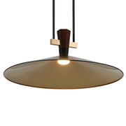 Kichler Tenon 28in 1-Light LED Pendant | Industrial Black Steel and Walnut | Kitchen Island & Dining Room | 11 in H | Model 52833BKLED