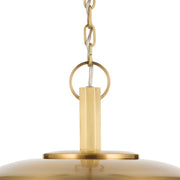 Kichler Kurio 16in 1-Light Pendant | Modern Lacquered Brass and Etched Opal Glass | Dining Room & Kitchen Island | 16 x 16 x 10 in | Model 52834LBR