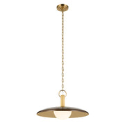 Kichler Kurio 22in 1-Light Pendant | Industrial Lacquered Bronze and Etched Opal Glass | Kitchen Island | 12.5 in H | Model 52835LBZ