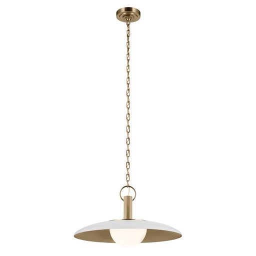 Kichler Kurio 22in 1-Light Pendant | Modern/Contemporary White and Etched Opal Glass | Dining Room & Living Room | 12.5 in H | Model 52835WH