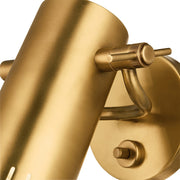 Kichler Ruehl 7.25in 1-Light Wall Sconce | Modern Lacquered Brass Brass | Bedroom & Hallway Accent | 6.25 x 7.25 x 6 in | Model 52840LBR