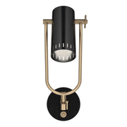 Kichler Ruehl 15in 1-Light Swing Arm Wall Sconce | Modern Black Steel | Bedroom & Living Room Reading Light | 15 x 6 x 14 in | Model 52841BK