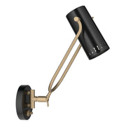 Kichler Ruehl 15in 1-Light Swing Arm Wall Sconce | Modern Black Steel | Bedroom & Living Room Reading Light | 15 x 6 x 14 in | Model 52841BK