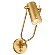 Kichler Ruehl 15in 1-Light Swing Arm Wall Sconce | Modern Lacquered Brass | Bedroom & Living Room | 6.5 W x 15 H | Model 52841LBR