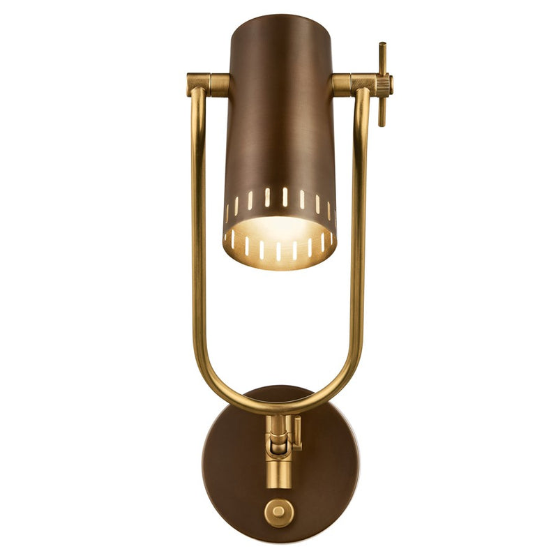 Kichler Ruehl 15in 1-Light Swing Arm Wall Sconce | Modern Lacquered Bronze | Bedroom & Living Room | 14in Extension | Model 52841LBZ