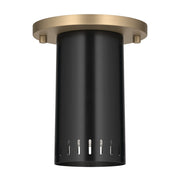 Kichler Ruehl 6.75in 1-Light Flush Mount | Modern Black and Champagne Bronze | Entryway & Hallway Accent | 5.5 x 6.75 in | Model 52842BK