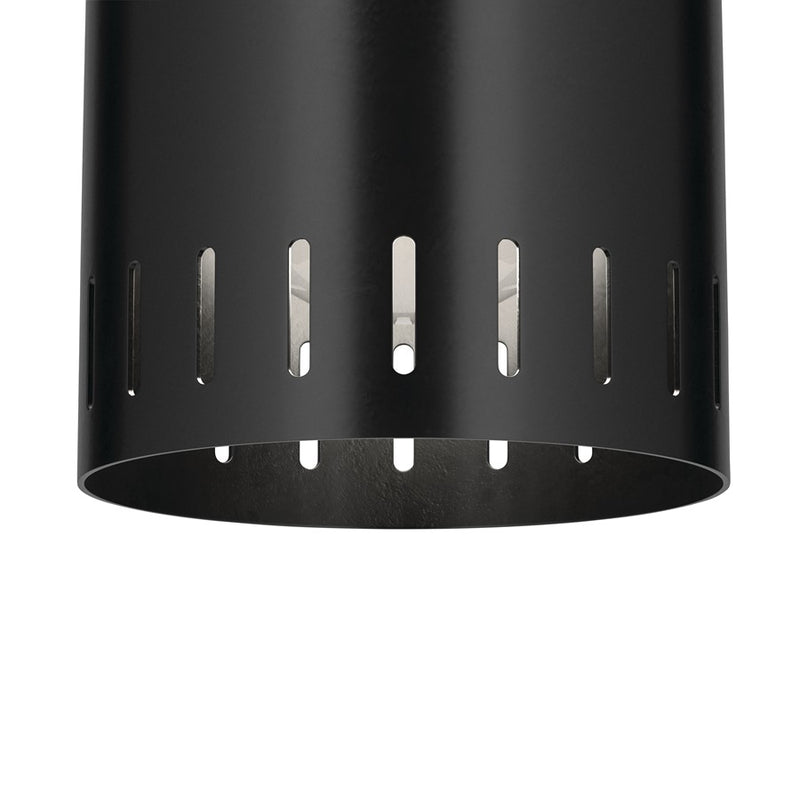Kichler Ruehl 6.75in 1-Light Flush Mount | Modern Black and Champagne Bronze | Entryway & Hallway Accent | 5.5 x 6.75 in | Model 52842BK