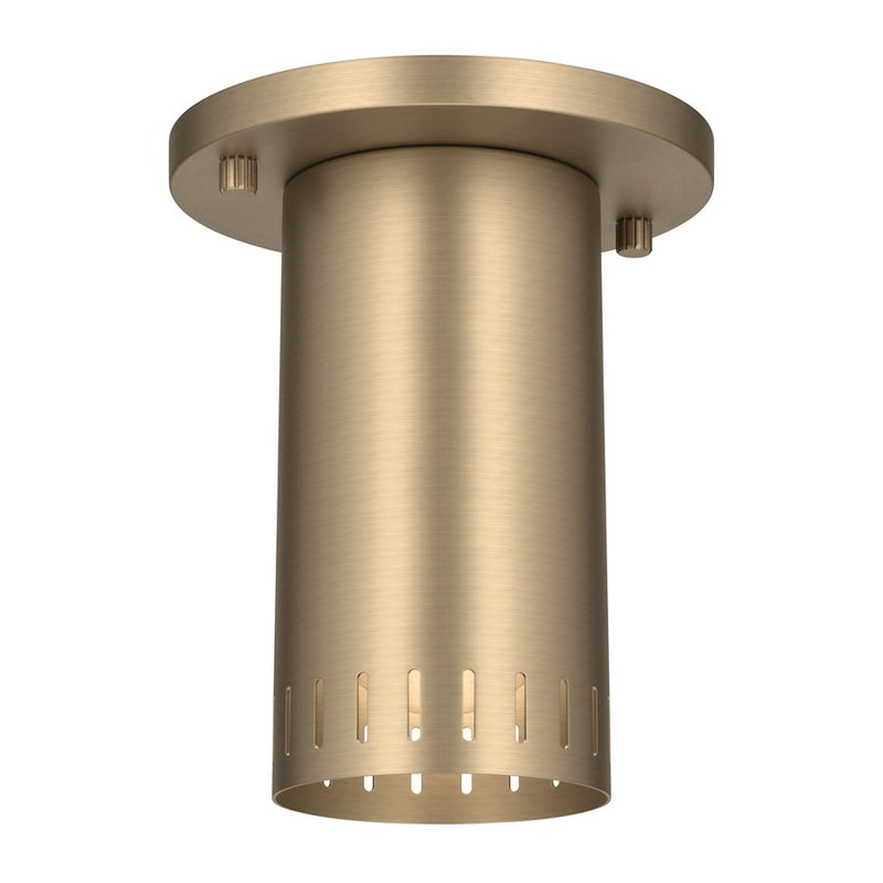 Kichler Ruehl 6.75in 1-Light Flush Mount | Modern Champagne Bronze Steel | Entryway & Hallway | 6.75 in H | Model 52842CPZ
