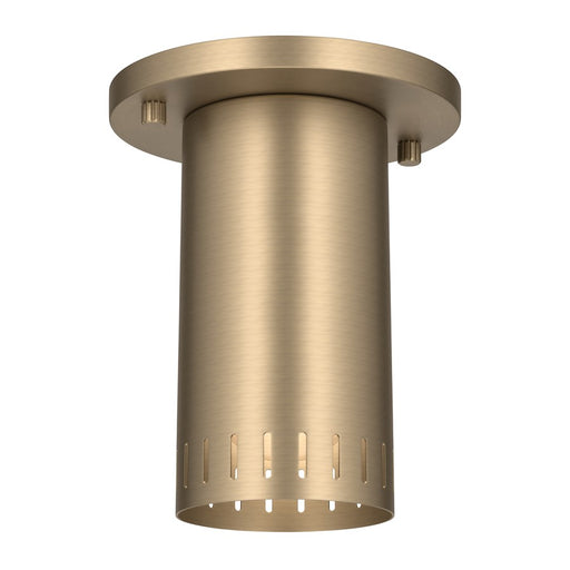 Kichler Ruehl 6.75in 1-Light Flush Mount | Modern Champagne Bronze Steel | Entryway & Hallway | 6.75 in H | Model 52842CPZ