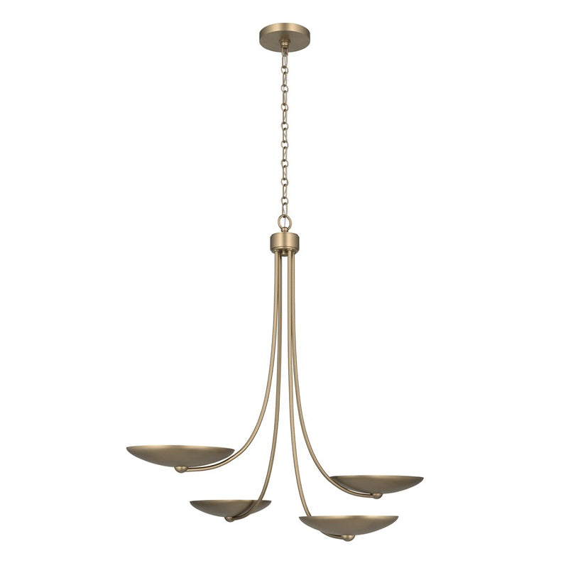 Kichler Palmela 32in 4-Light Chandelier | Modern Champagne Bronze Steel | Dining Room & Living Room | 30.5 in H | Model 52855CPZ